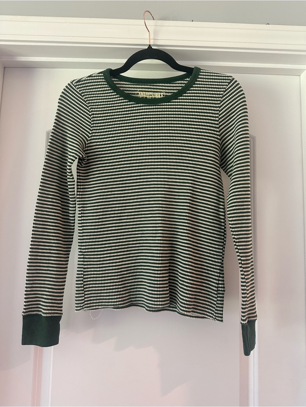 American Eagle Ribbed Forest Green Tee
